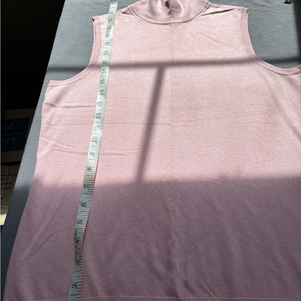 Lauren Ralph Lauren Sleeveless Pink Turtleneck Knit Tank